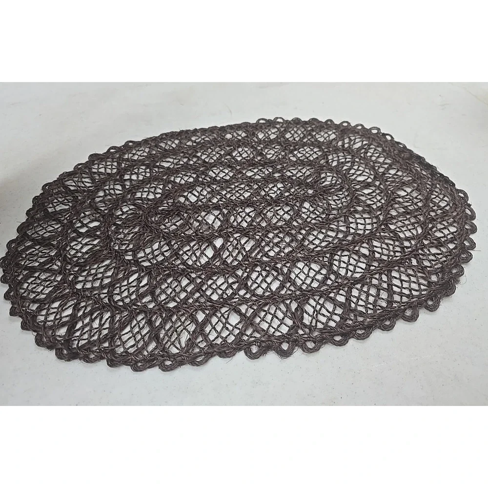 Set of Vintage Town & Country Brown Oval Farmhouse‎ Cottagecore Woven Placemats